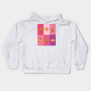 D&amp;D - Doughnuts and Dreidels Pink Grid Kids Hoodie